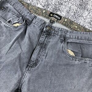 Emerica Thatcher Jeans Mens 38x32 Gray Regular Fit Straight Denim Skateboarding